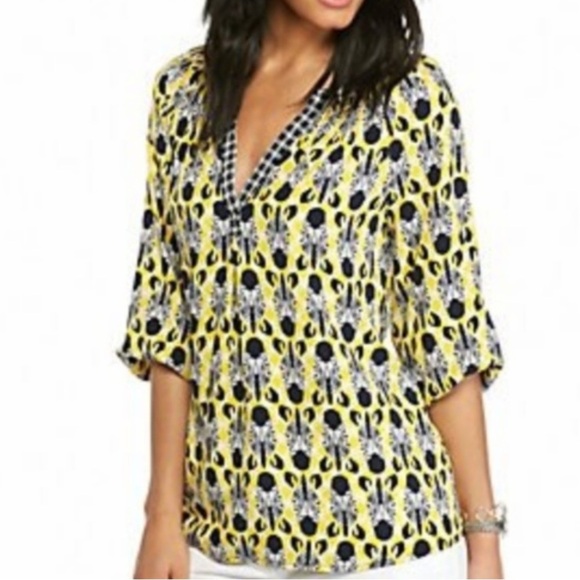 Crown and Ivy yellow and black zebra top - Picture 1 of 6